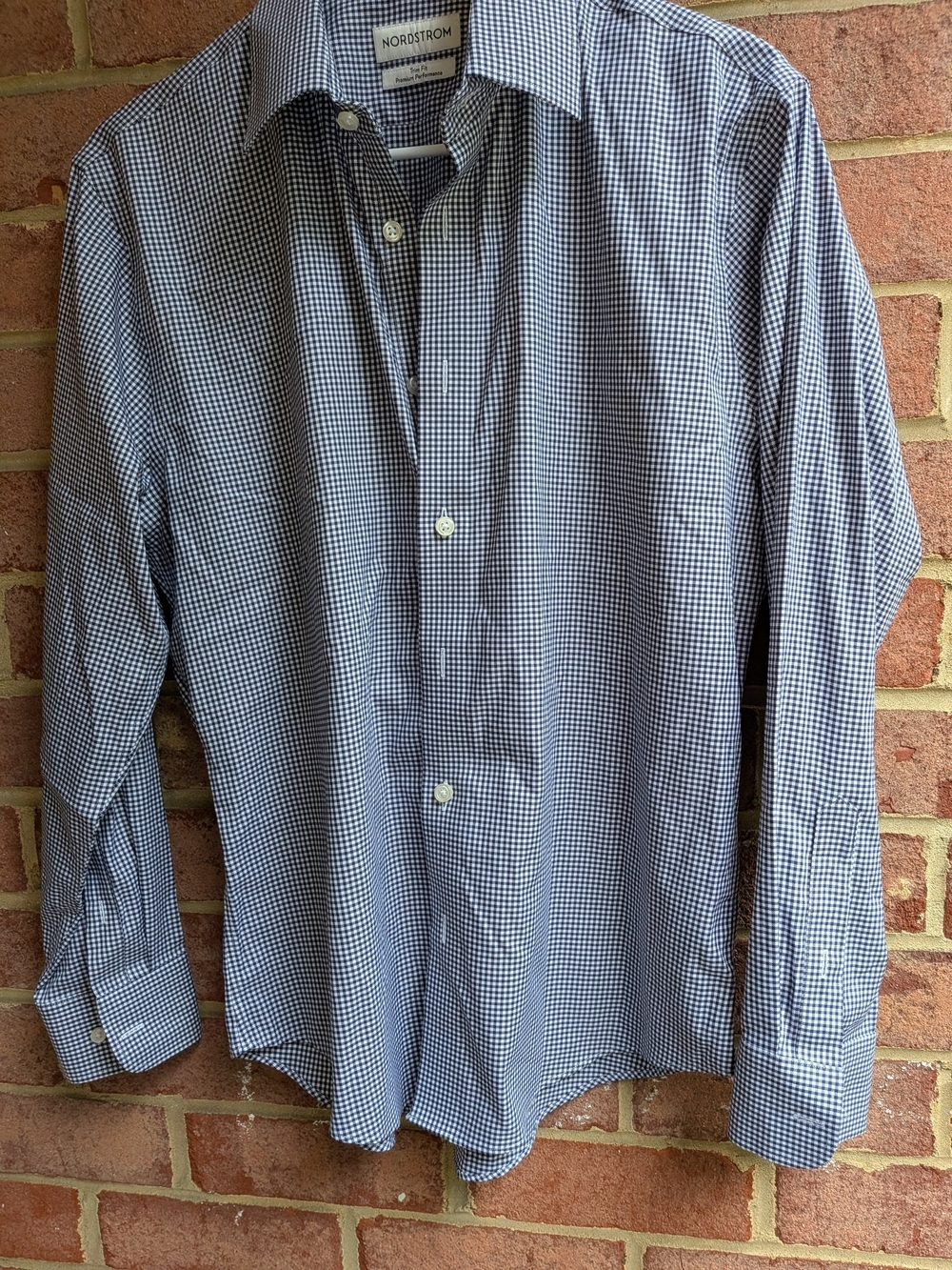 Nordstrom Men’s Navy and White Micro Check Dress Shirt
